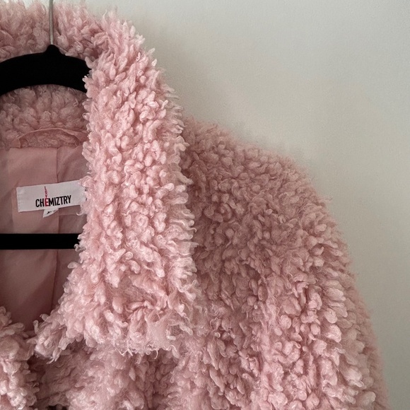 Love Chemiztry Pink Sherpa Faux Fur Fuzzy Teddy Jacket - Picture 5 of 16